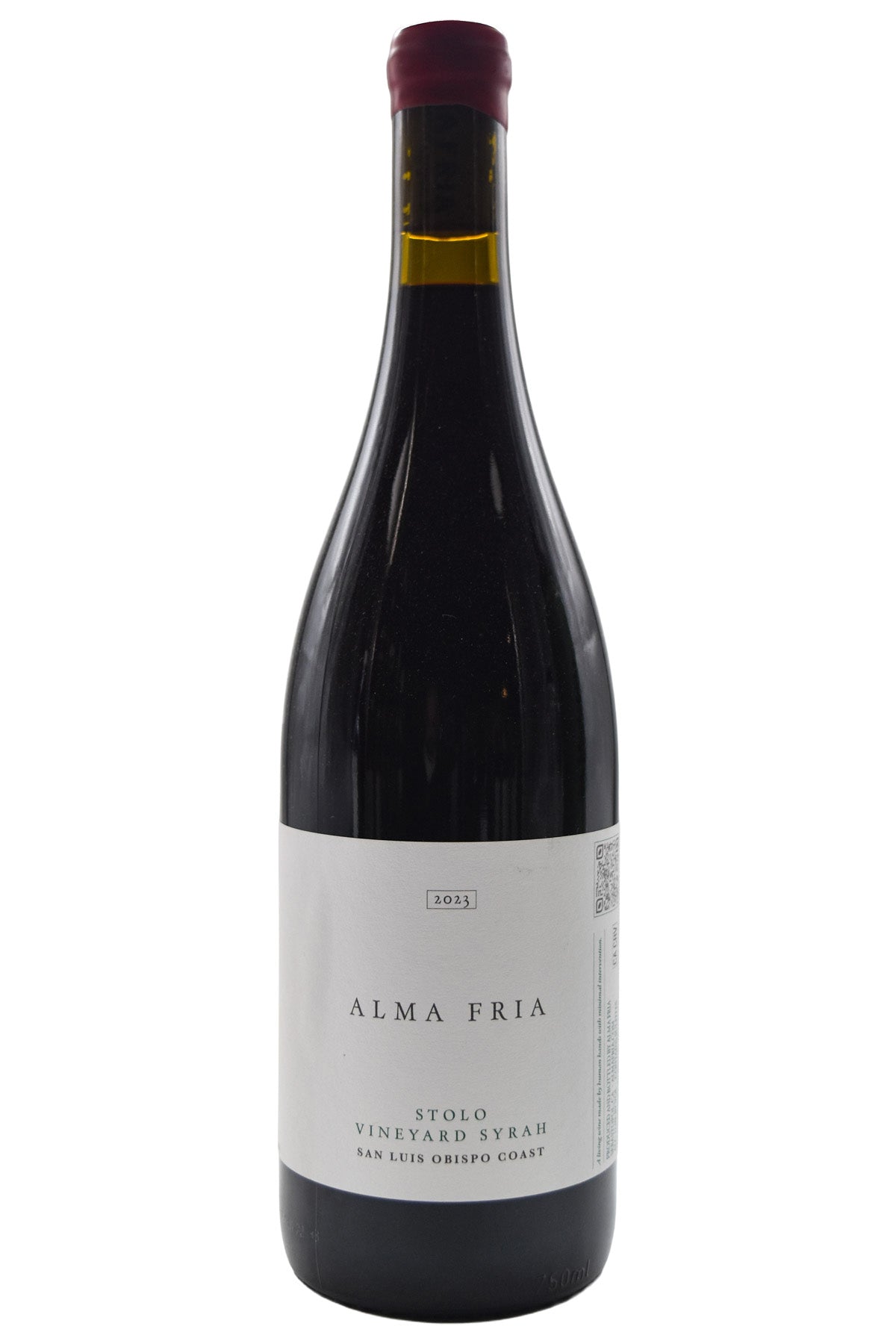 Bottle of Alma Fria Sonoma Coast Stolo Vyd Syrah 2023-Red Wine-Flatiron SF