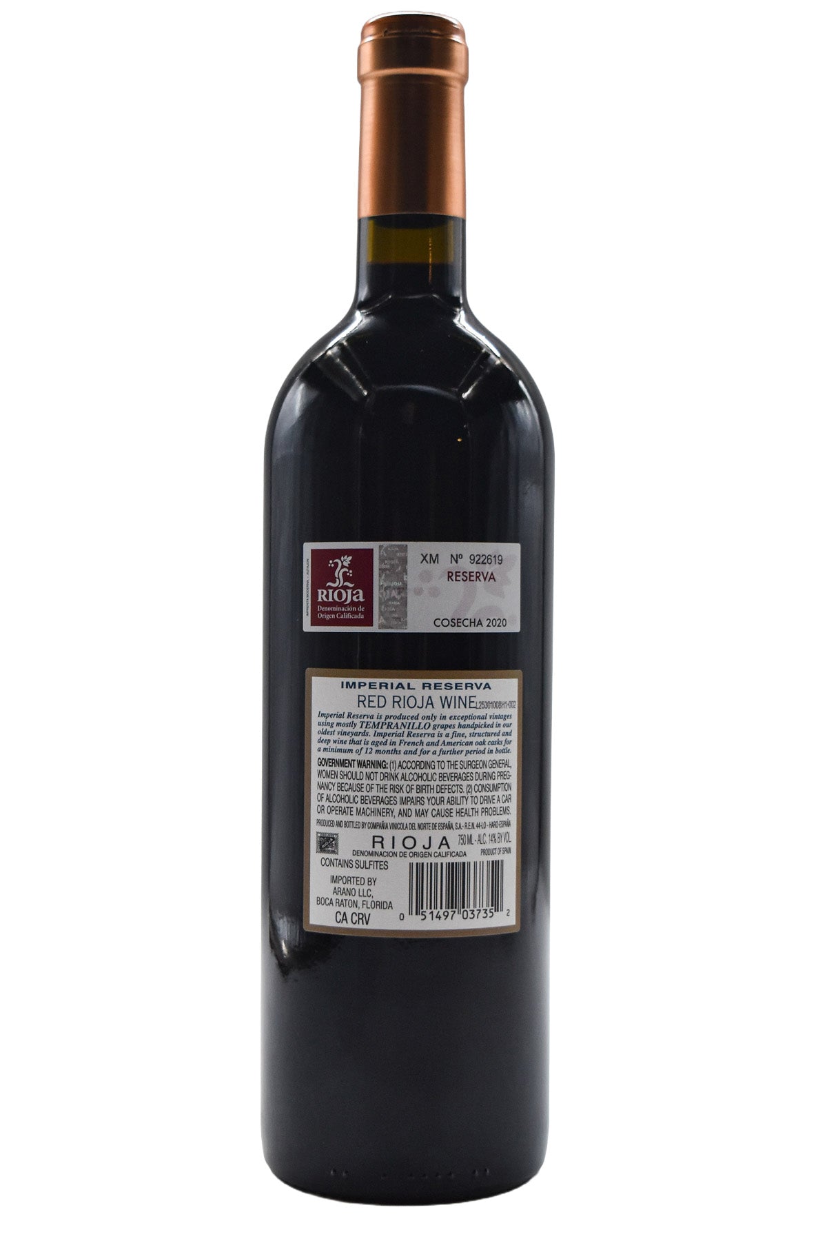Bottle of CVNE Imperial Rioja Reserva 2020-Red Wine-Flatiron SF