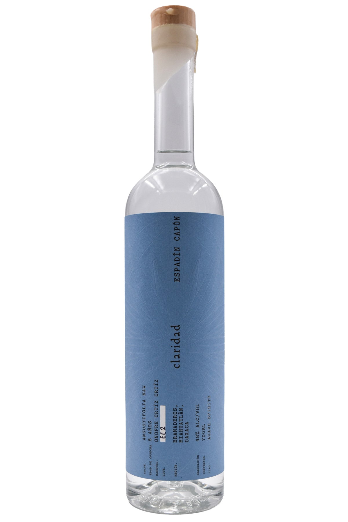 Bottle of Claridad Mezcal Espadin Capon-Spirits-Flatiron SF