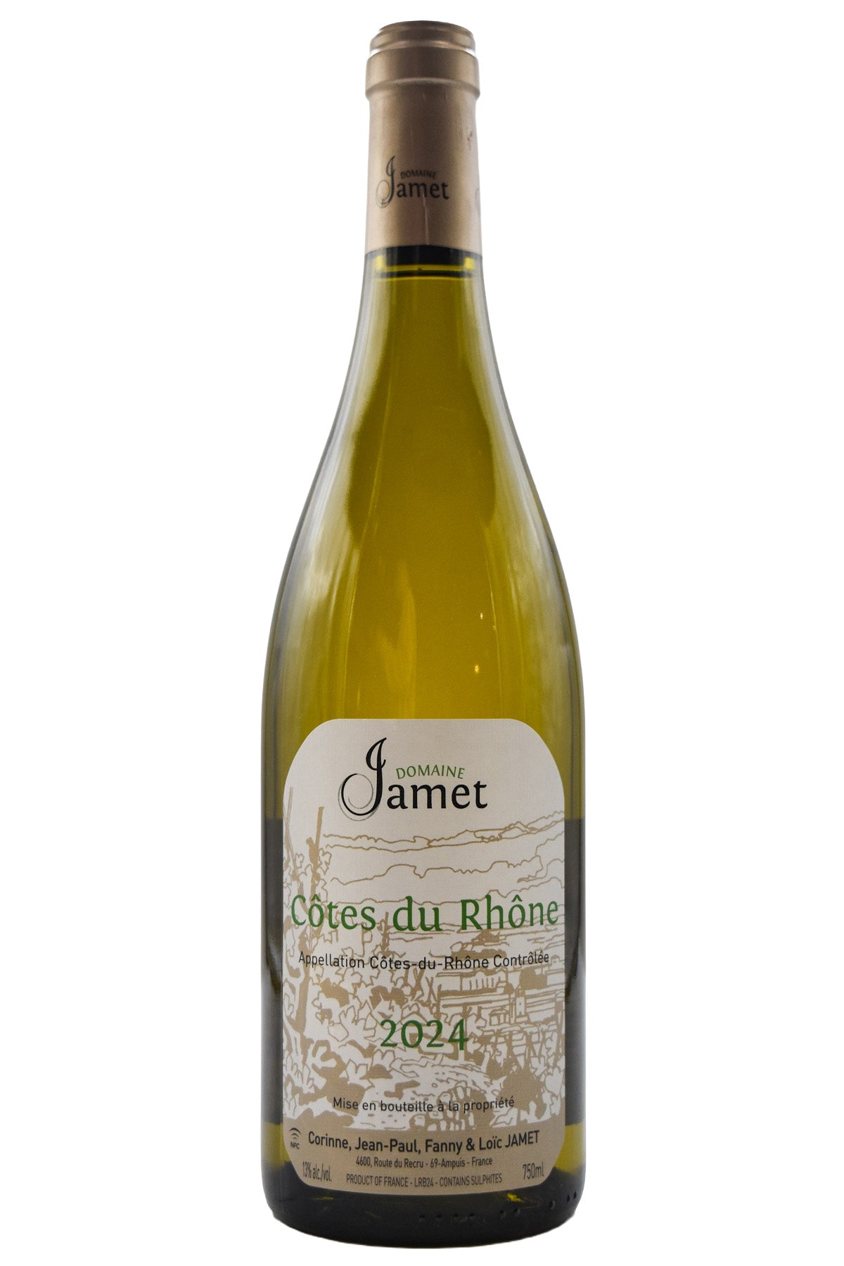 Bottle of Domaine Jamet Cotes du Rhone Blanc 2024-White Wine-Flatiron SF