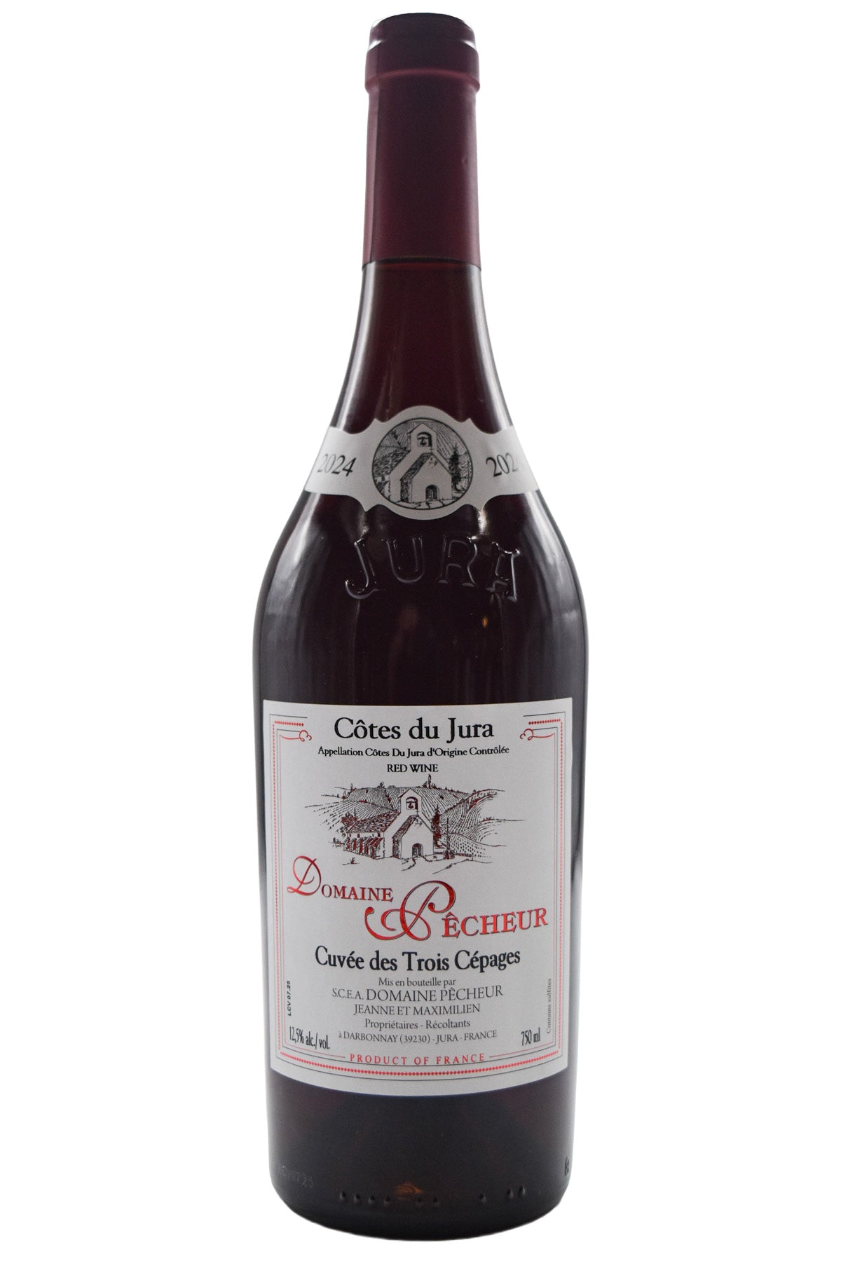 Bottle of Domaine Pecheur Cotes du Jura Rouge Cuvee des Trois Cepages 2024-Red Wine-Flatiron SF