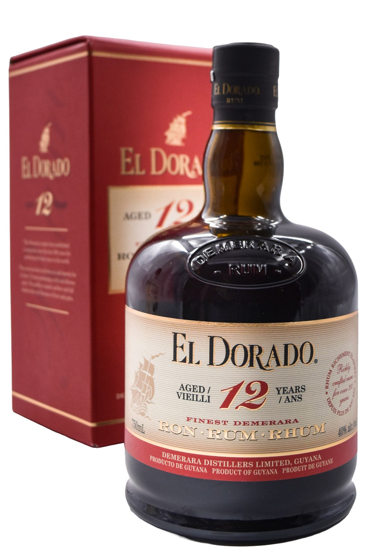 Bottle of El Dorado Demerara Rum 12 Year-Spirits-Flatiron SF