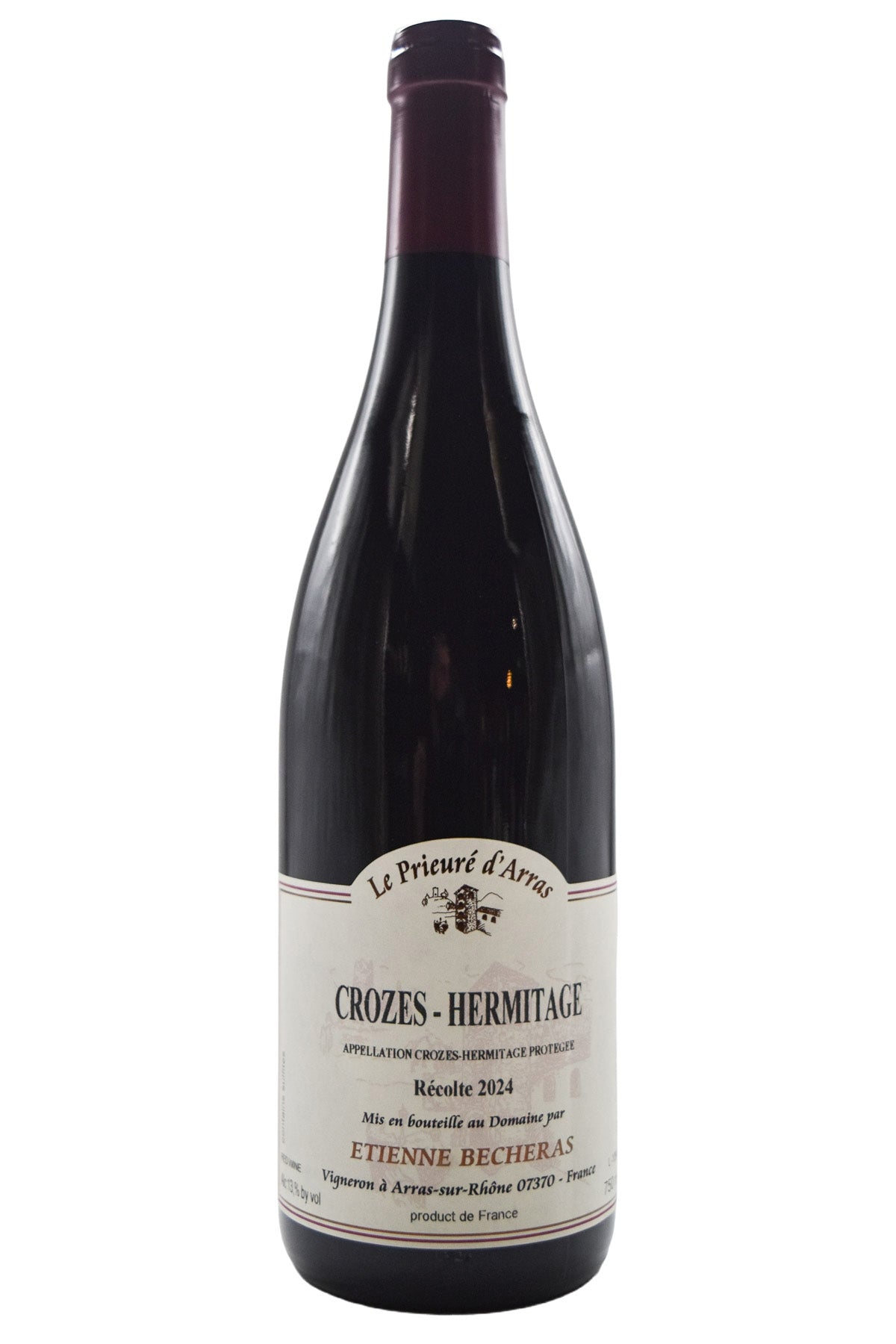Bottle of Etienne Becheras (Le Prieure d'Arras) Crozes-Hermitage Rouge 2024-Red Wine-Flatiron SF