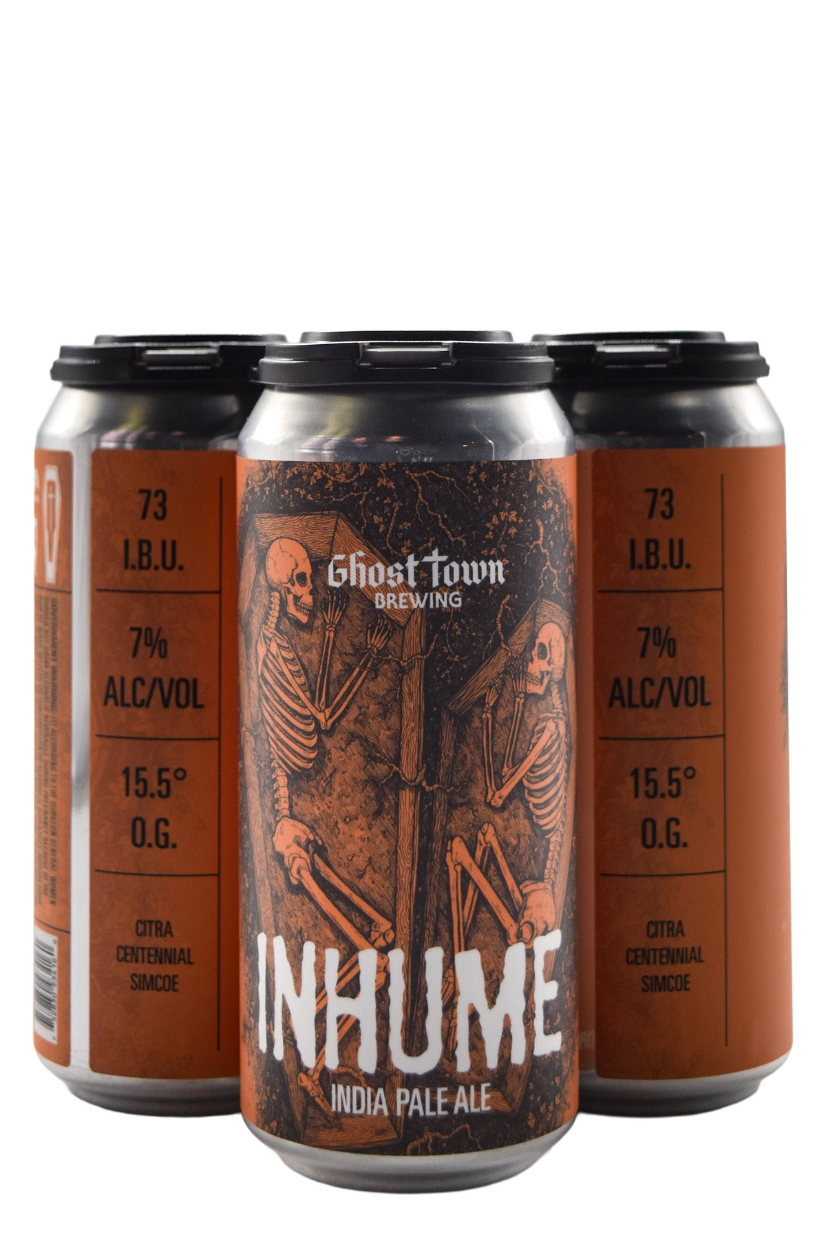 Bottle of Ghost Town Brewing Co. Inhume West Coast IPA 4pk (16oz)-Beer-Flatiron SF