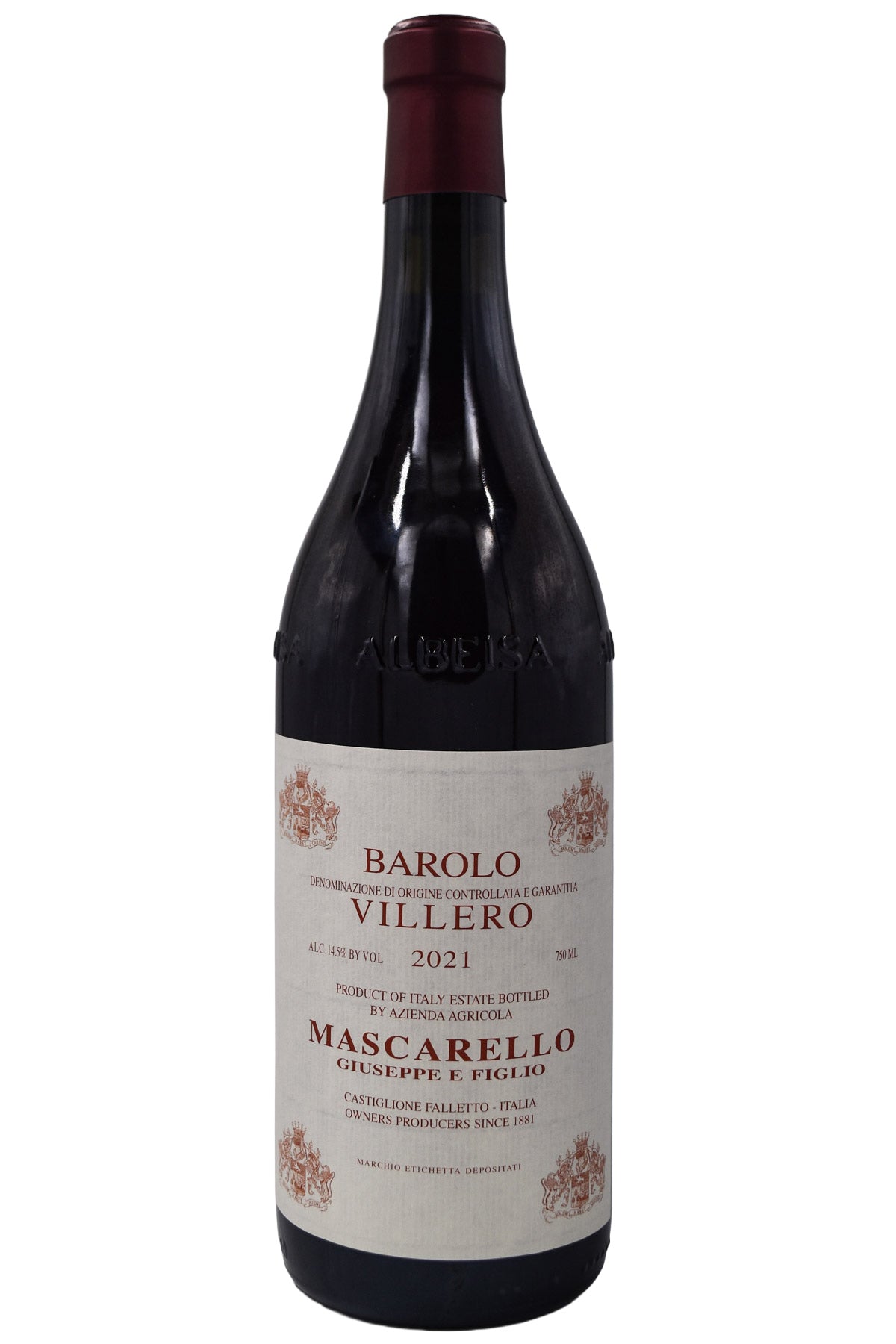 Bottle of Giuseppe Mascarello Barolo Villero 2021-Red Wine-Flatiron SF