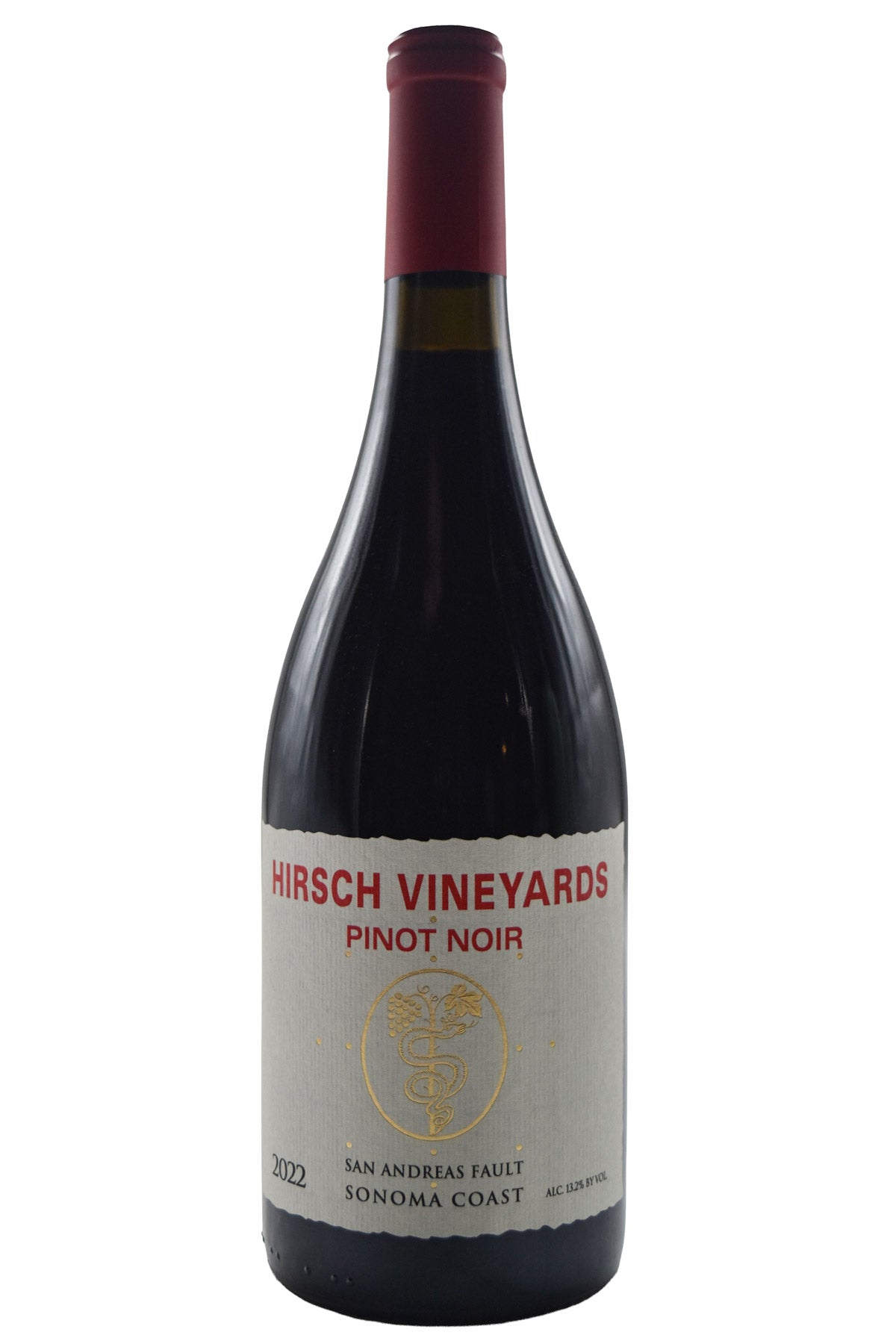 Bottle of Hirsch Vineyards Sonoma Coast Pinot Noir San Andreas Fault 2022-White Wine-Flatiron SF