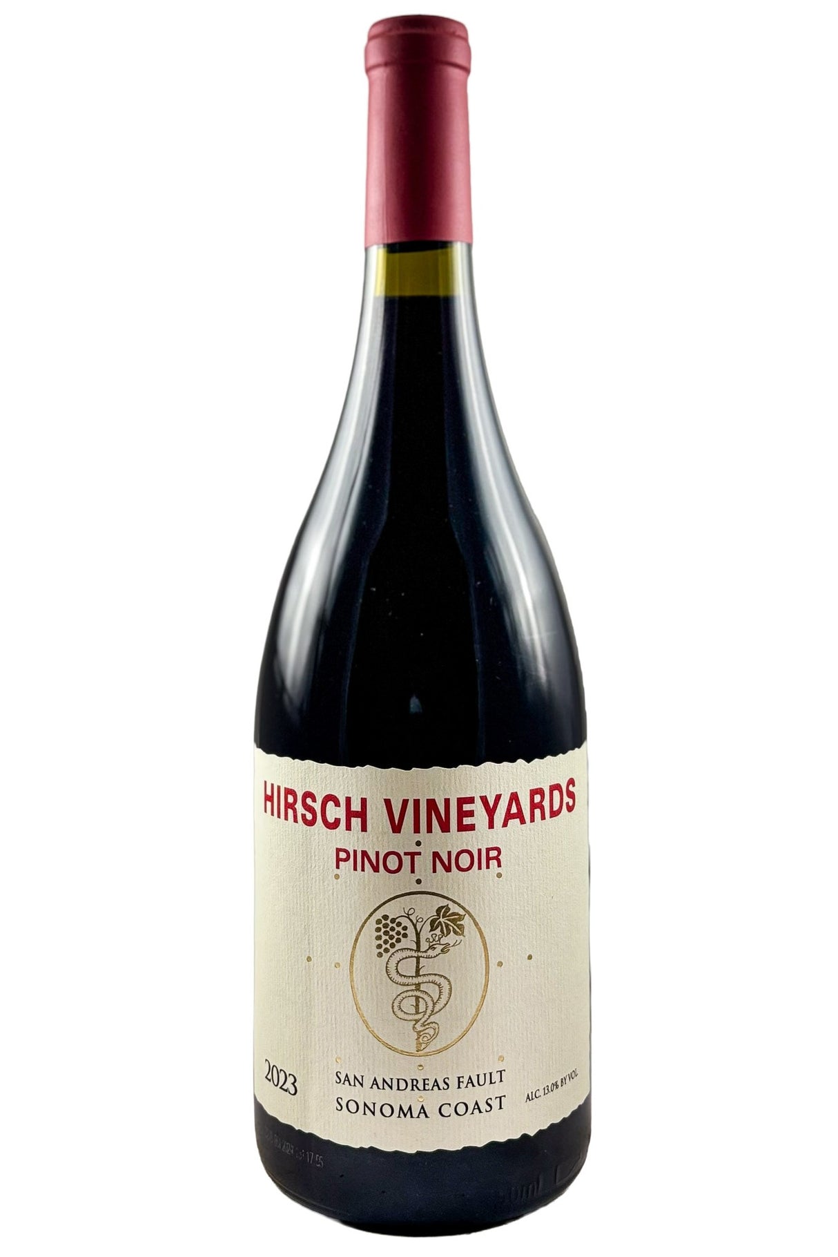 Bottle of Hirsch Vineyards Sonoma Coast Pinot Noir San Andreas Fault 2023-Red Wine-Flatiron SF
