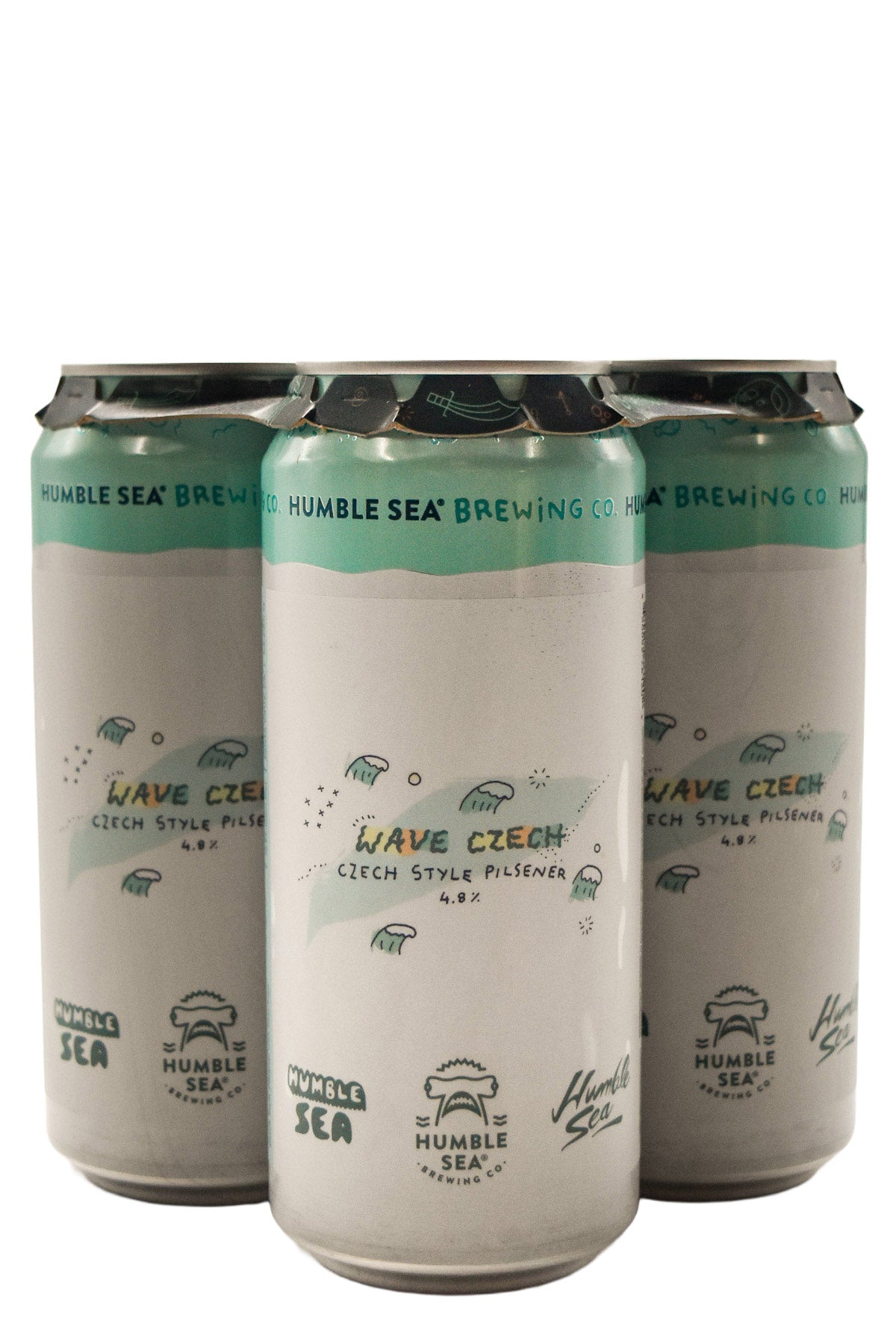 Bottle of Humble Sea Brewing Co. Wave Czech Style Pilsener 4pk (16oz)-Beer-Flatiron SF