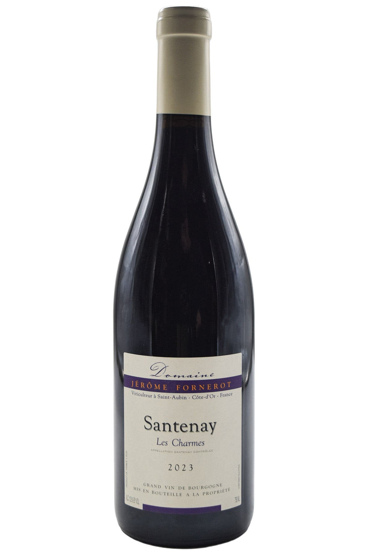 Bottle of Jerome Fornerot Santenay Rouge Les Charmes 2023-Red Wine-Flatiron SF