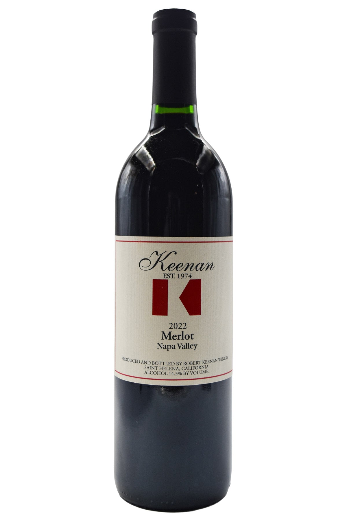 Bottle of Keenan Winery Napa Valley Merlot 2022-Red Wine-Flatiron SF