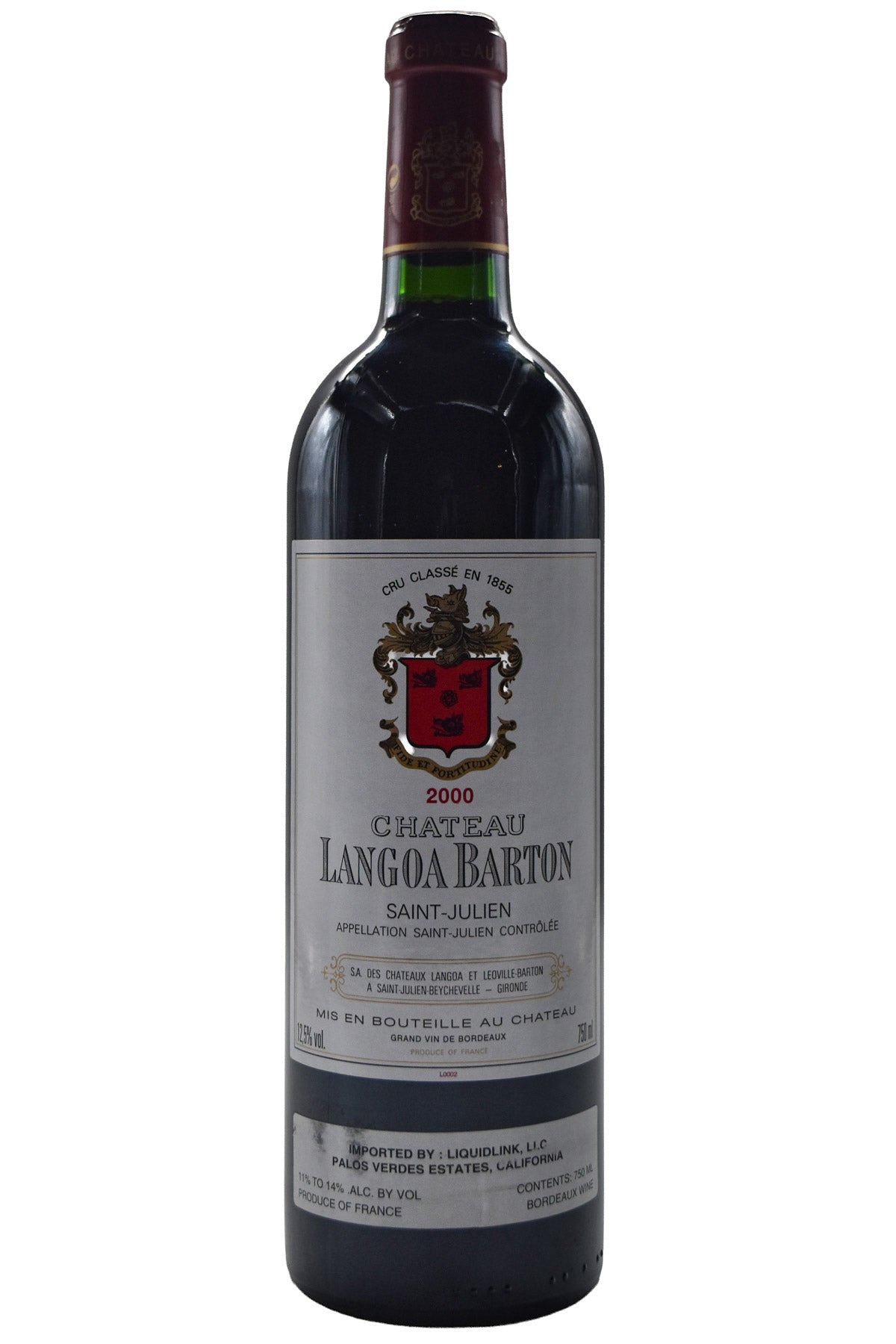 Bottle of Langoa Barton Saint-Julien 2000-Red Wine-Flatiron SF