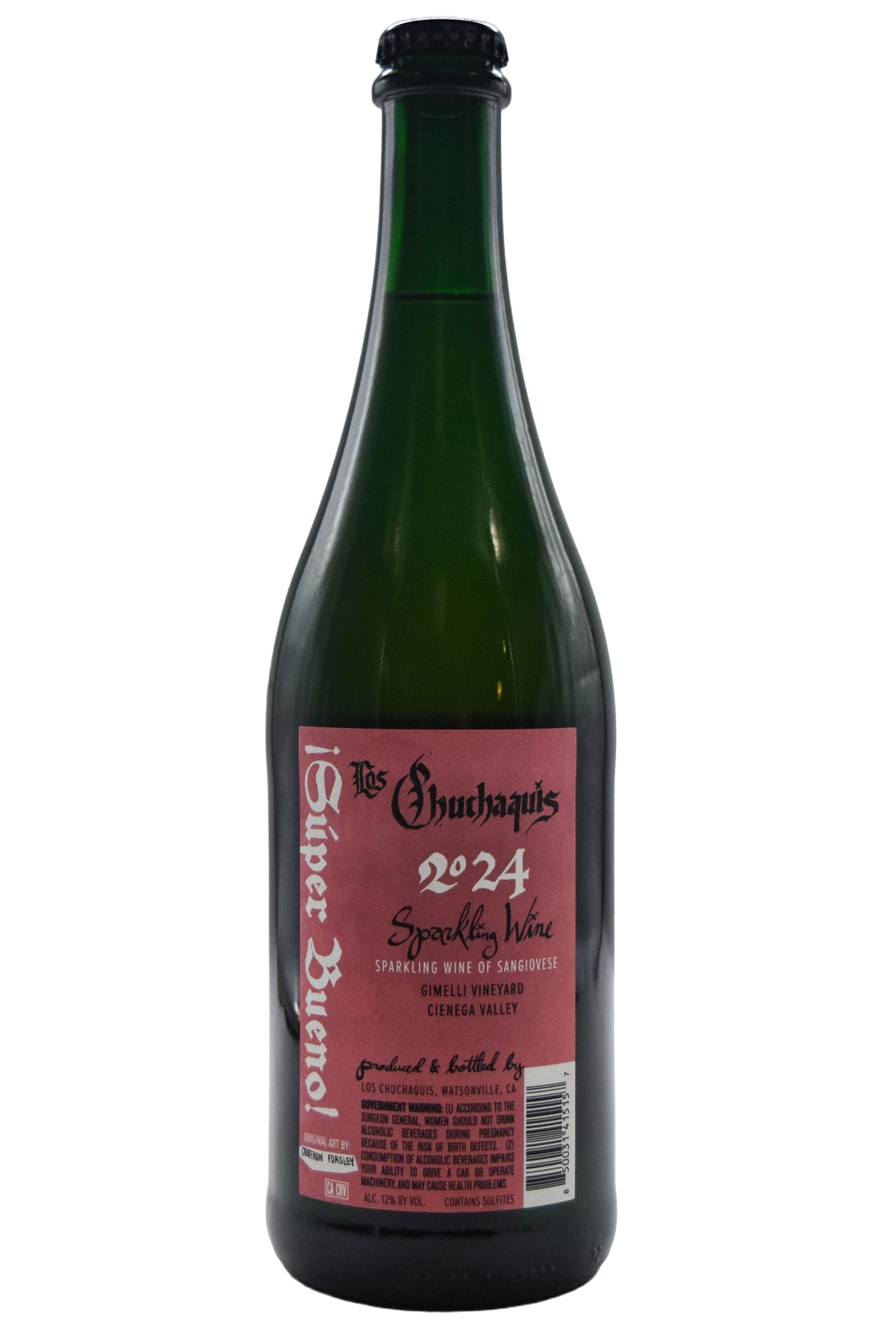 Bottle of Los Chuchaquis San Benito County Sparkling Sangiovese Super Bueno 2024-Sparkling Wine-Flatiron SF