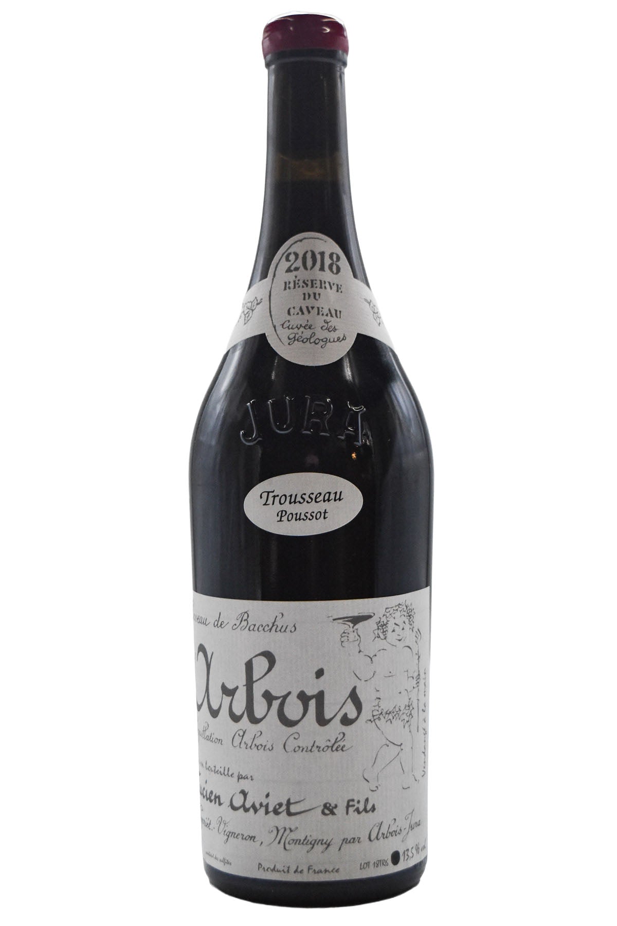 Bottle of Lucian Aviet (Caveau de Bacchus) Trousseau Cuvee Des Geologues Poussot 2018-Red Wine-Flatiron SF