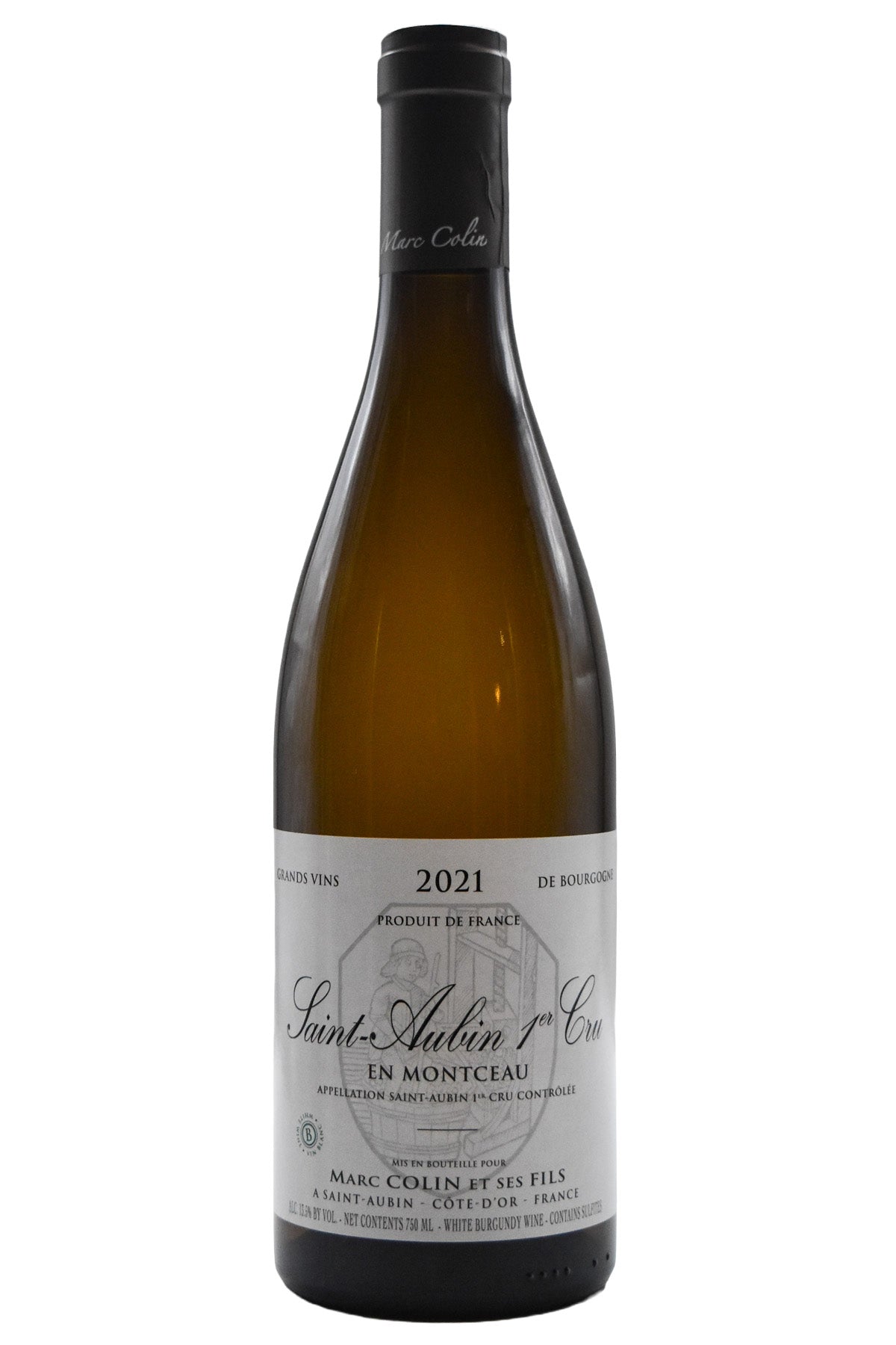 Bottle of Marc Colin et Fils Saint-Aubin 1er Cru En Montceau 2021-White Wine-Flatiron SF