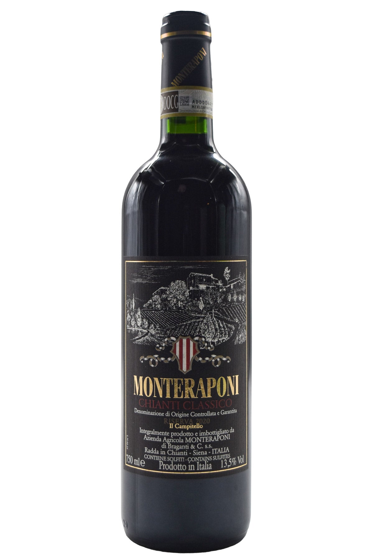 Bottle of Monteraponi Chianti Classico Riserva Il Campitello 2020-Red Wine-Flatiron SF