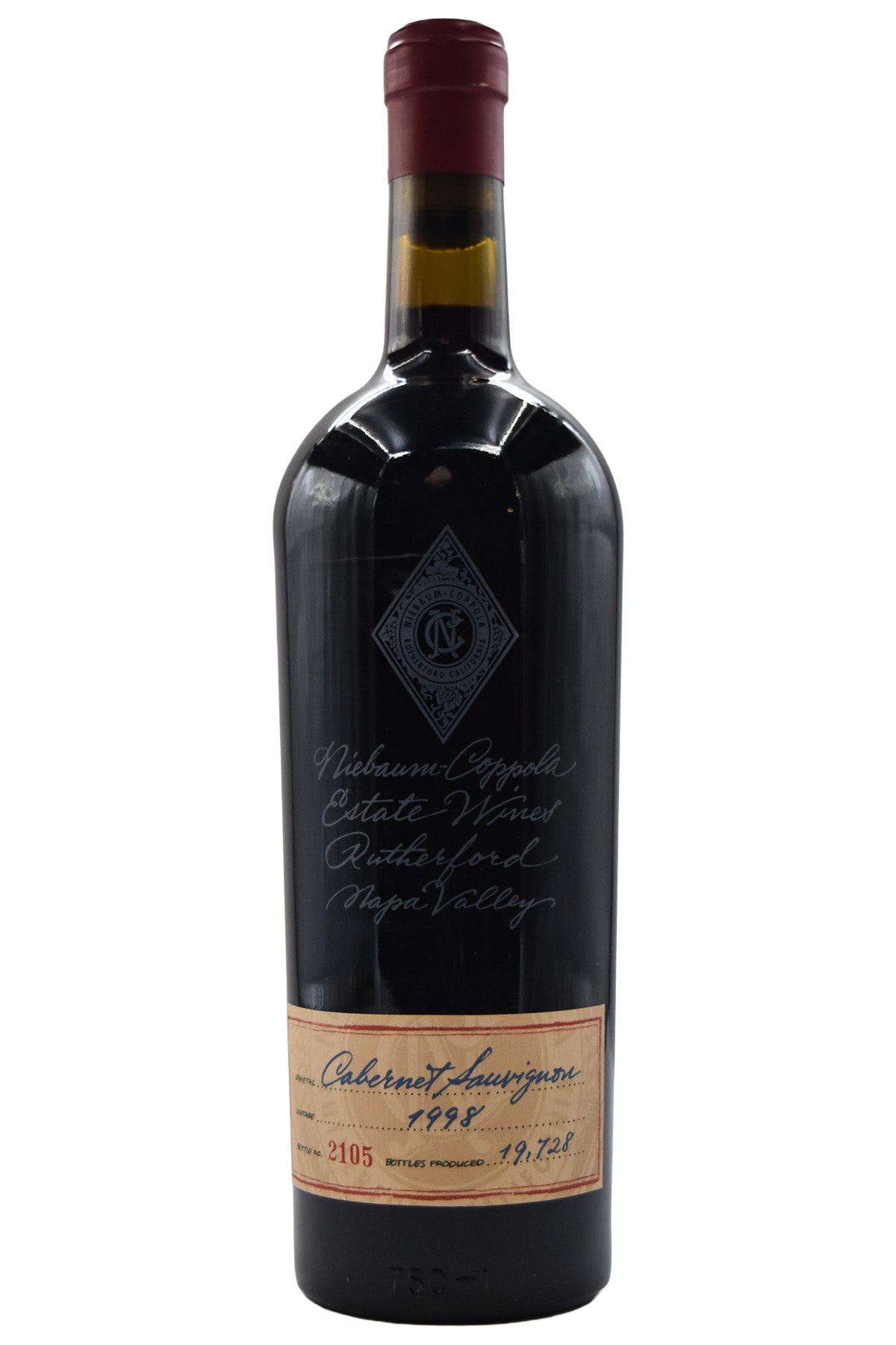 Bottle of Niebaum-Coppola Cabernet Sauvignon 1998-Red Wine-Flatiron SF