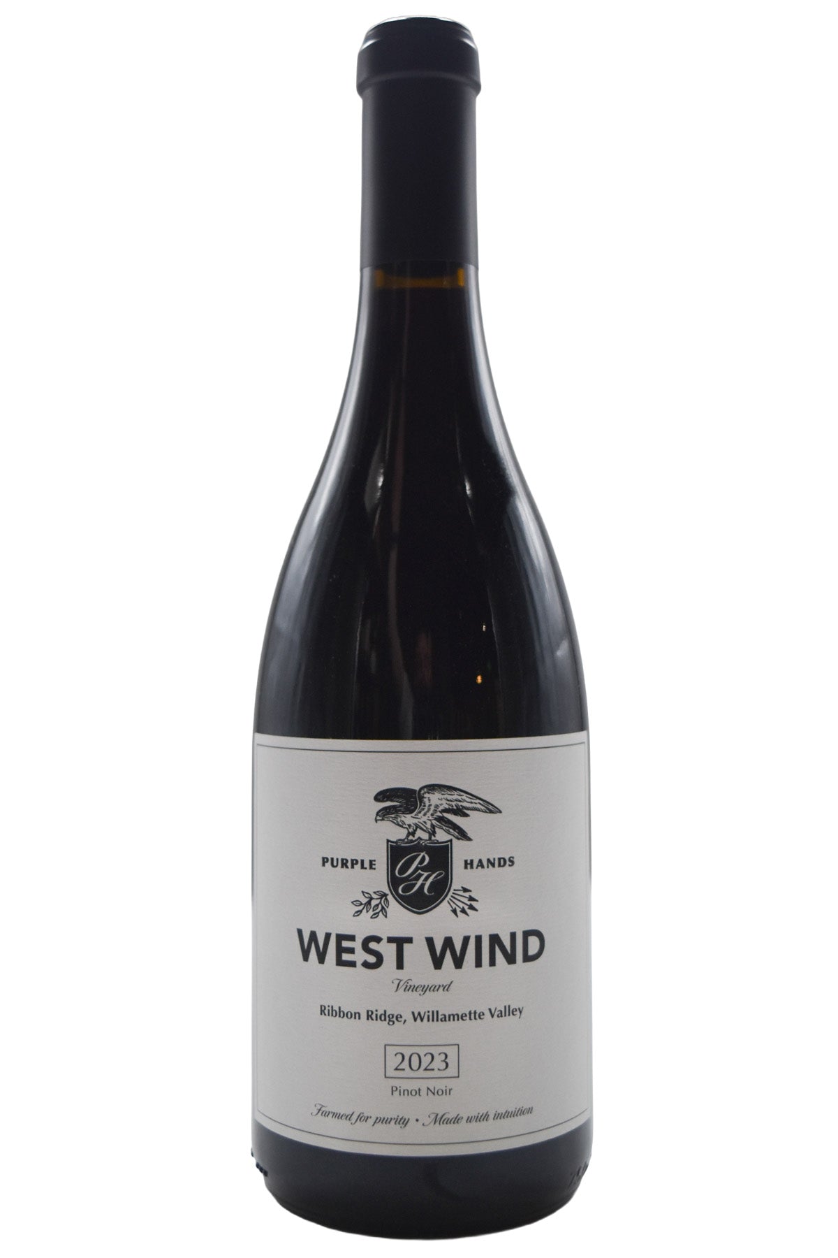 Bottle of Purple Hands Ribbon Ridge Pinot Noir West Wind Vineyard 2023-Red Wine-Flatiron SF