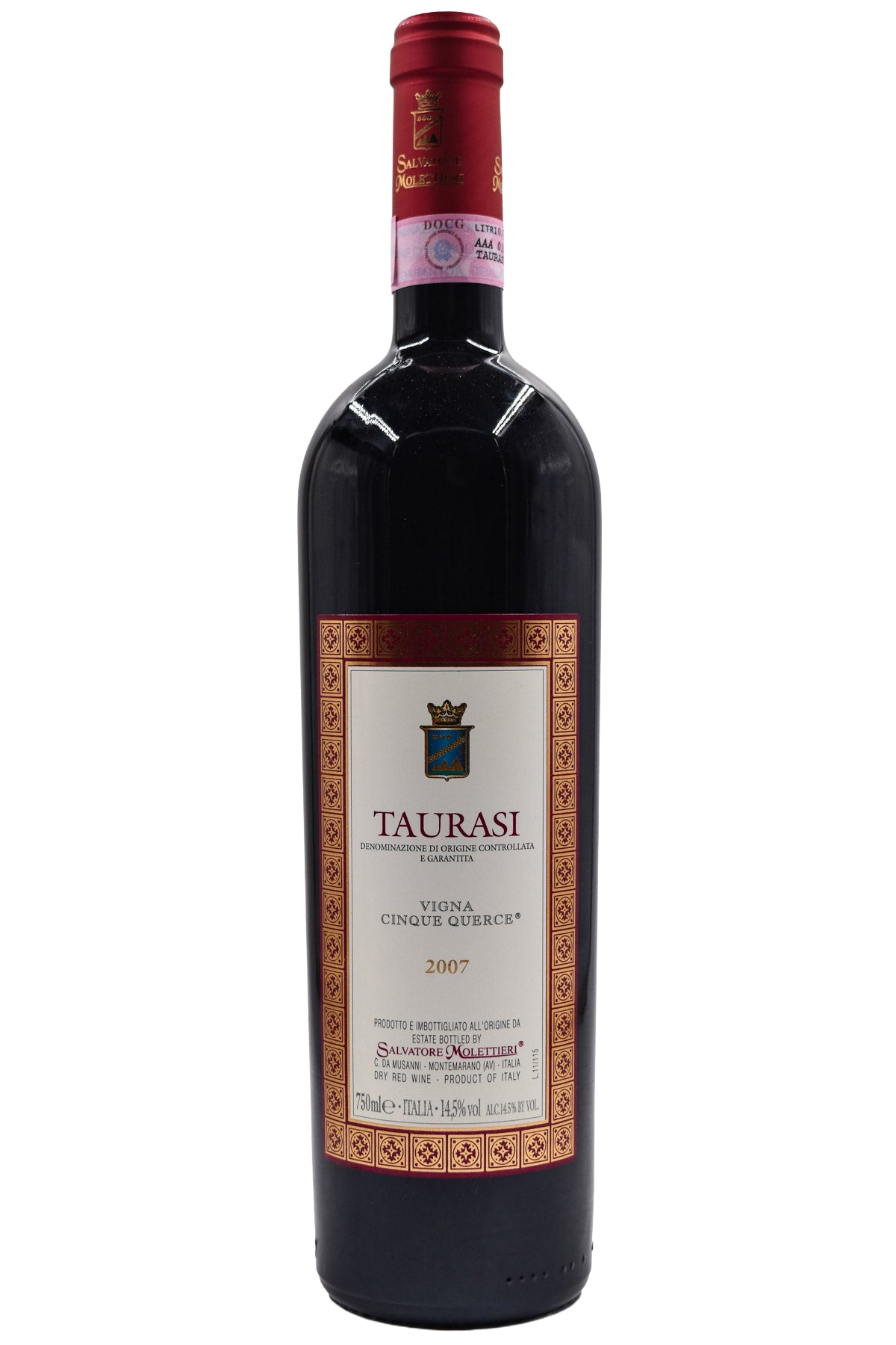 Bottle of Salvatore Molettieri Taurasi Vigna Cinque Querce 2007-Red Wine-Flatiron SF