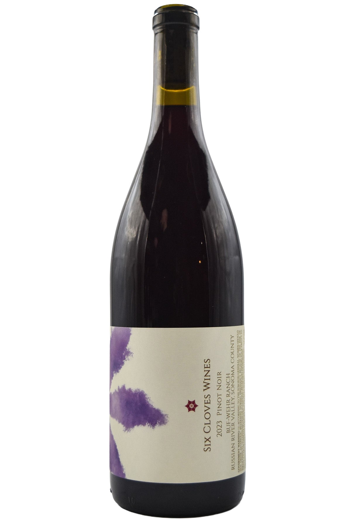 Bottle of Six Cloves Wines Russian River Valley Pinot Noir Buf-Wehr Ranch 2023-Red Wine-Flatiron SF