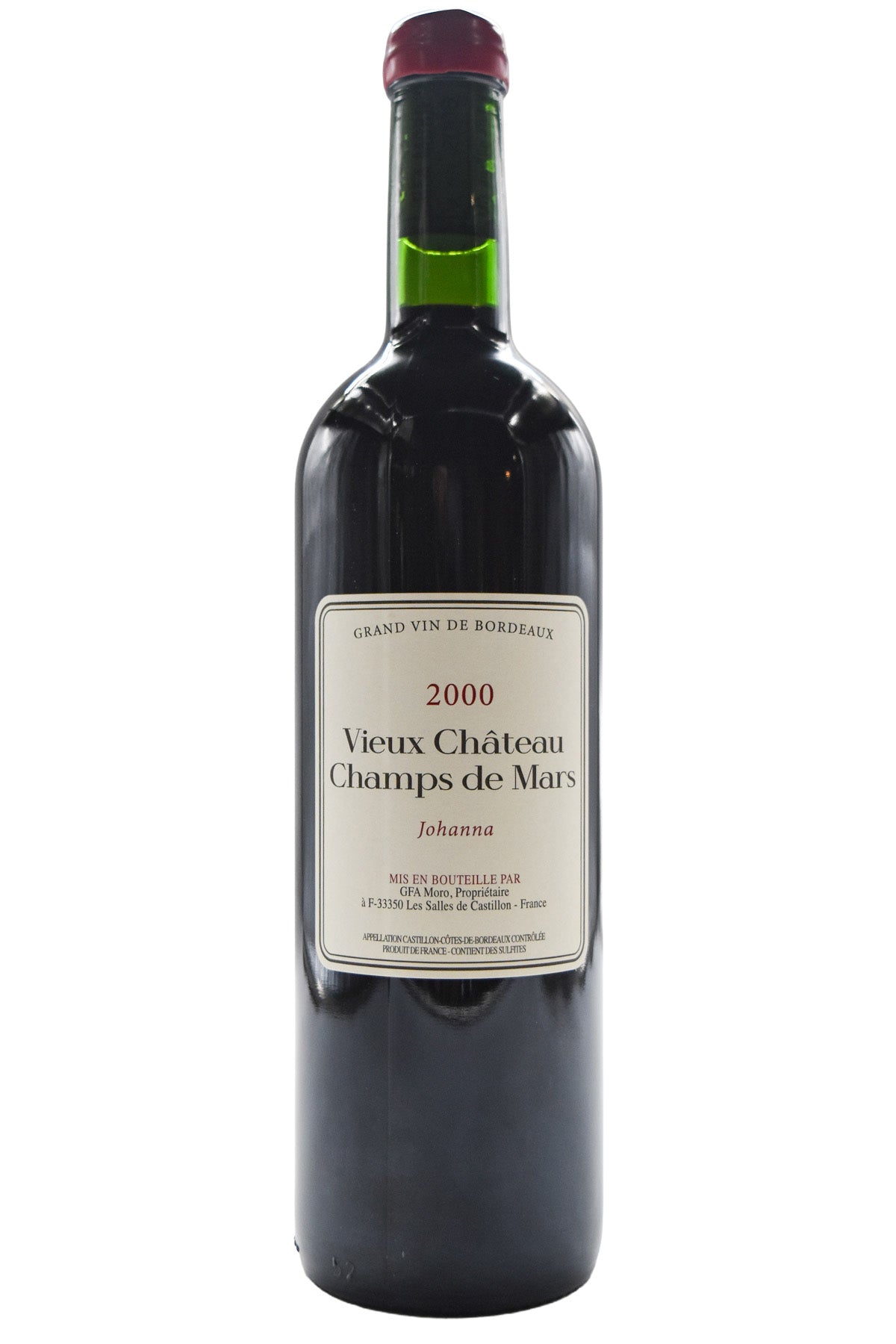Bottle of Vieux Chateau Champs de Mars Cotes de Castillon 2000-Red Wine-Flatiron SF