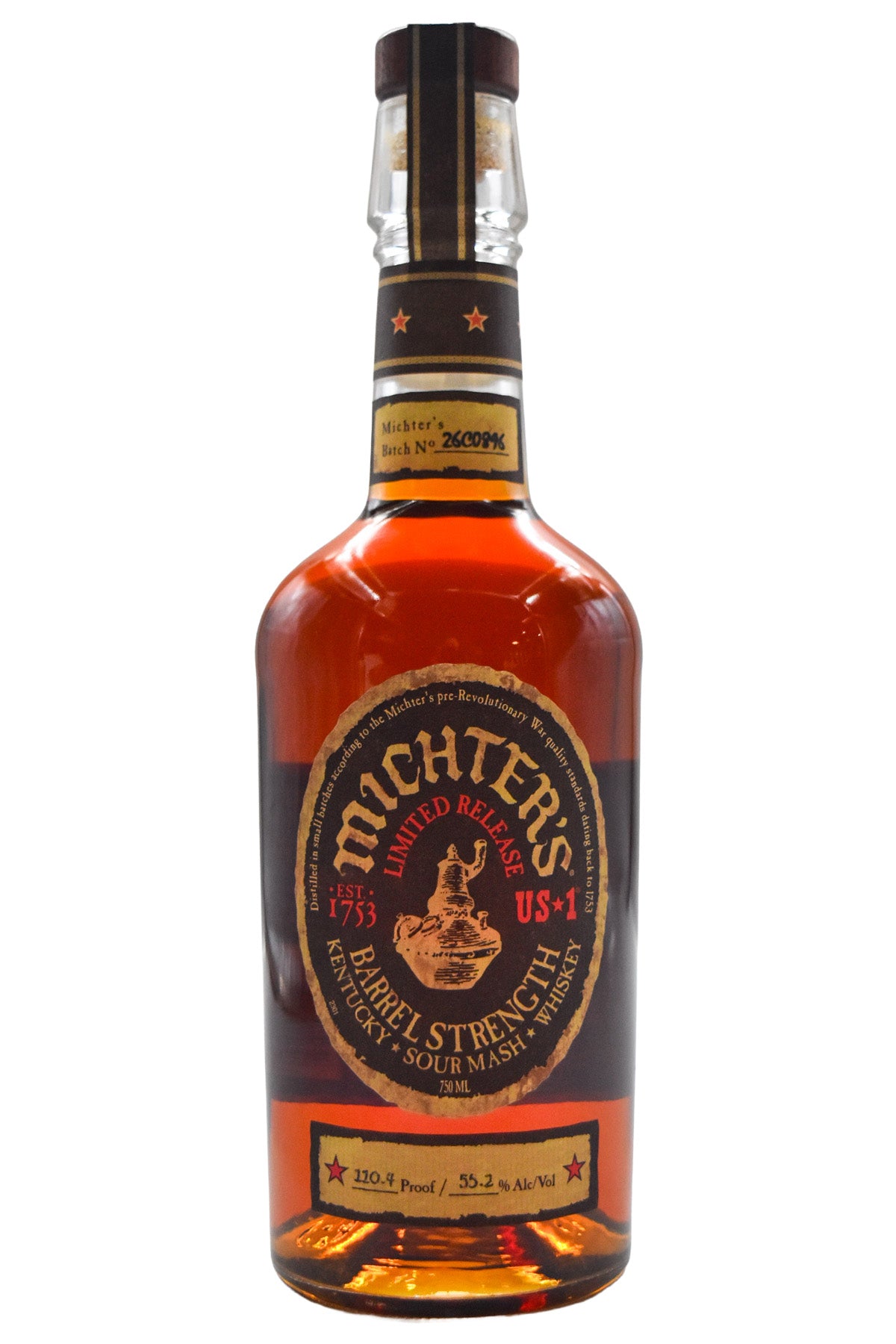 Bottle of Michter's US*1 Limited Release Sour Mash Whiskey Barrel Strength (110.4 Proof)-Spirits-Flatiron SF