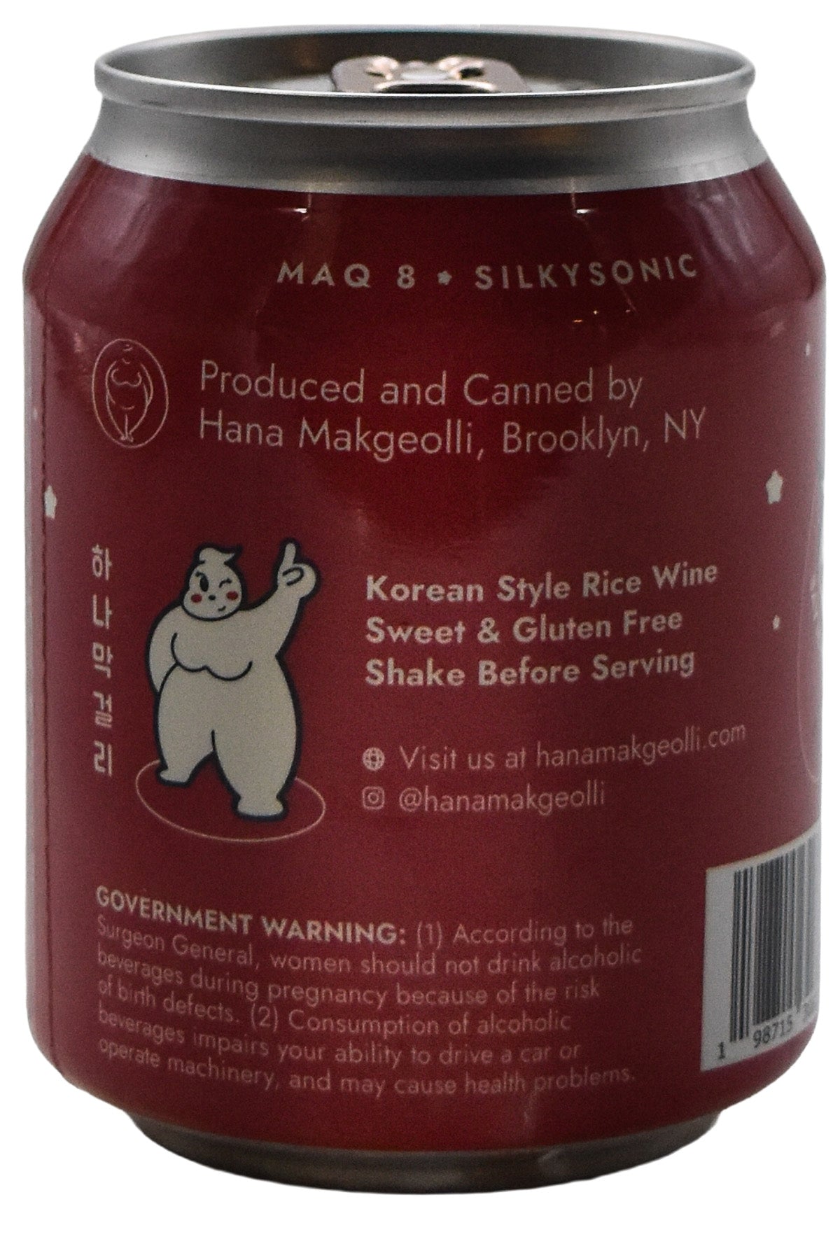 Bottle of Hana Makegeolli Silky Sonic Maq 8 Rice Wine (236ml)-Sake-Flatiron SF