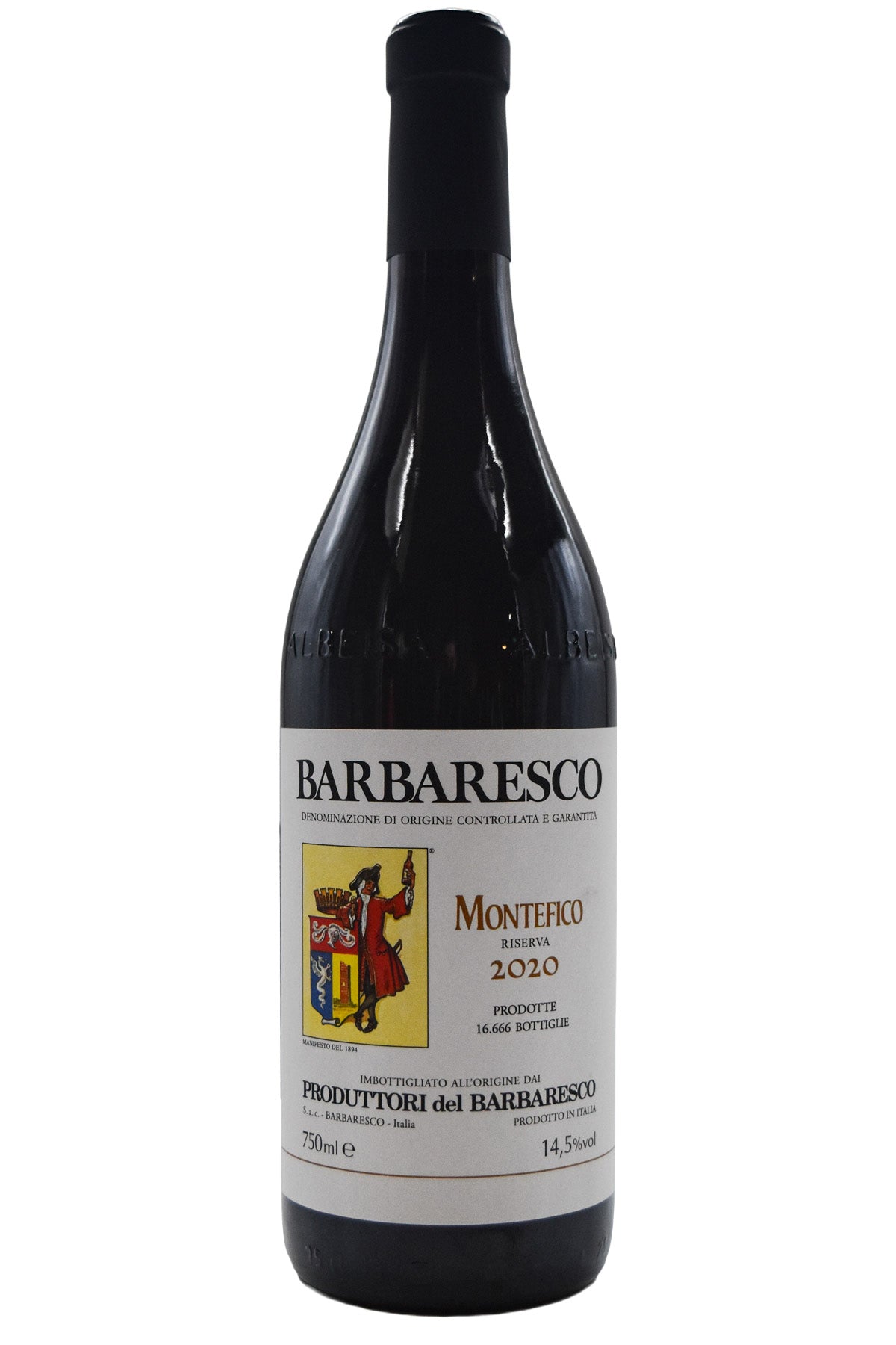 Bottle of Produttori del Barbaresco Barbaresco Montefico Riserva 2020-Red Wine-Flatiron SF