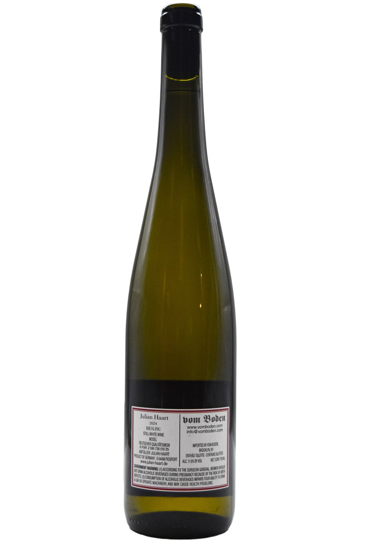Bottle of Julian Haart Riesling 1,000L 2024-White Wine-Flatiron SF