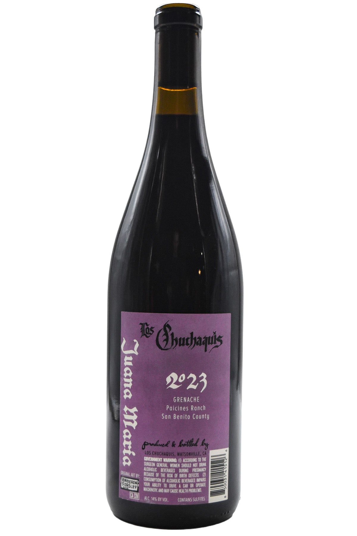 Bottle of Los Chuchaquis San Benito County Grenache Juana Maria 2023-Red Wine-Flatiron SF