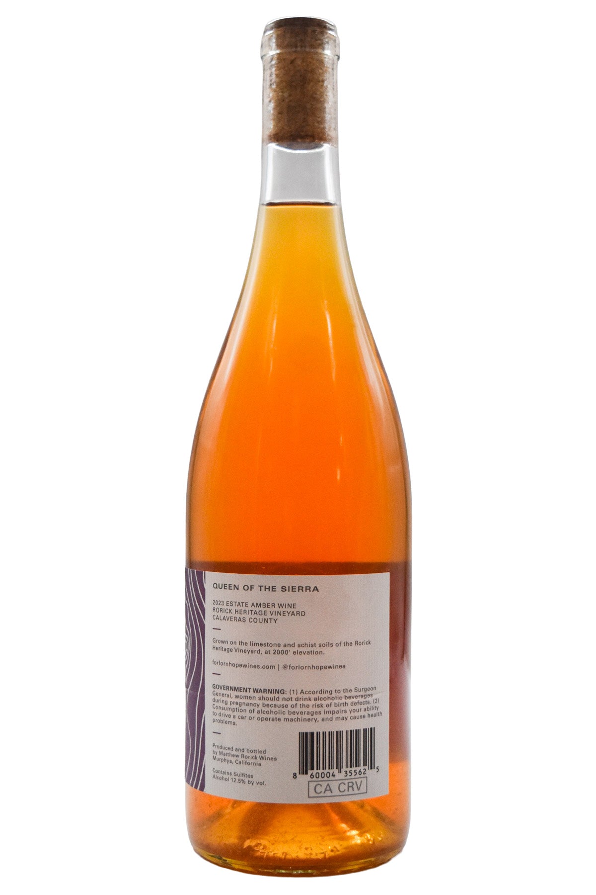 Bottle of Forlorn Hope Queen of the Sierra Calaveras Co. Estate Amber Wine 2023-Orange Wine-Flatiron SF