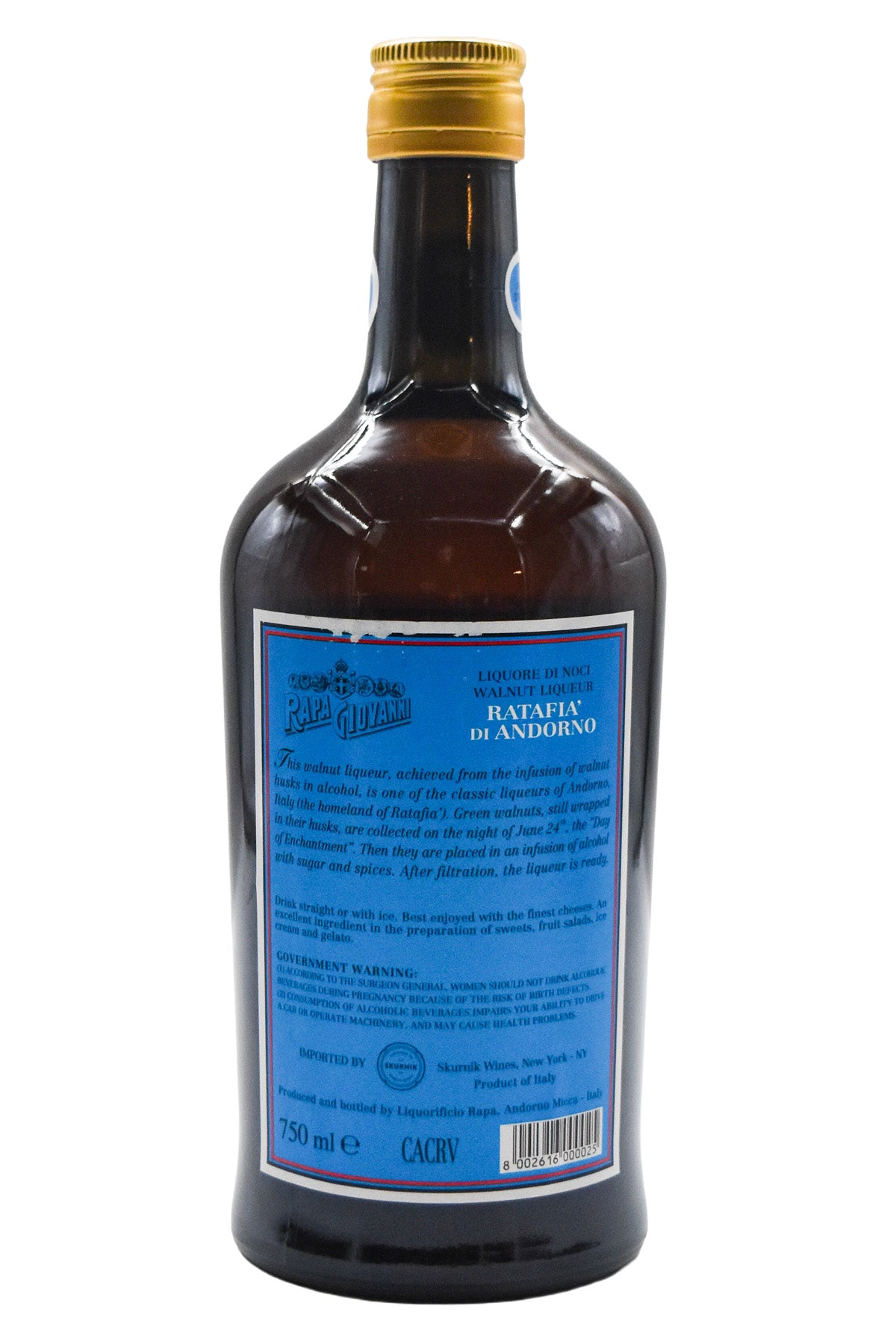Bottle of Rapa Giovanni Liquore di Noci Ratafia' di Andorno-Spirits-Flatiron SF