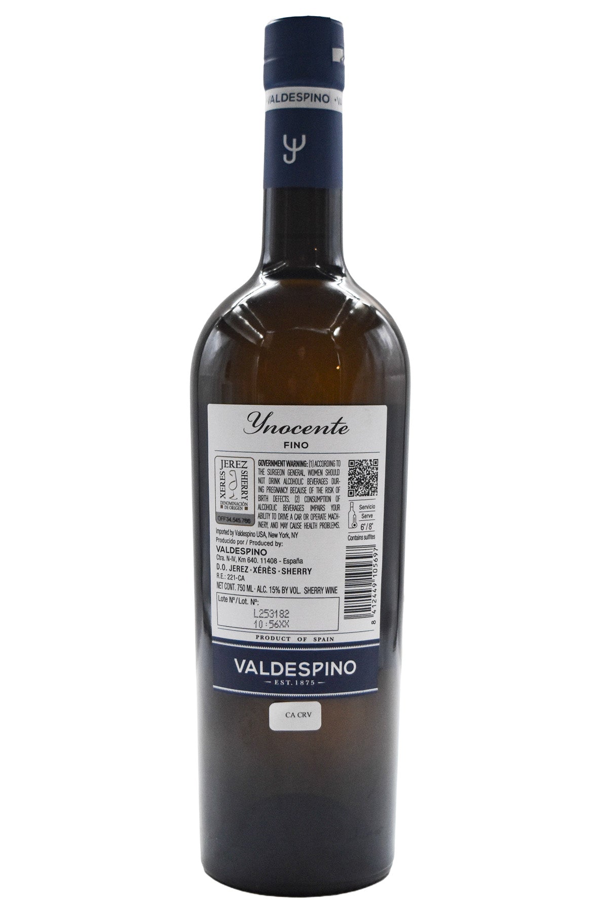 Bottle of Valdespino Fino Sherry Inocente Macharnudo Alto-Fortified Wine-Flatiron SF