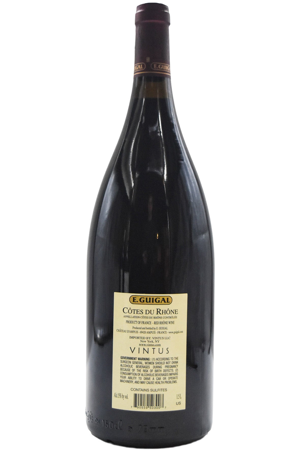Bottle of E. Guigal Cotes du Rhone Rouge 2019 (1.5L)-Red Wine-Flatiron SF