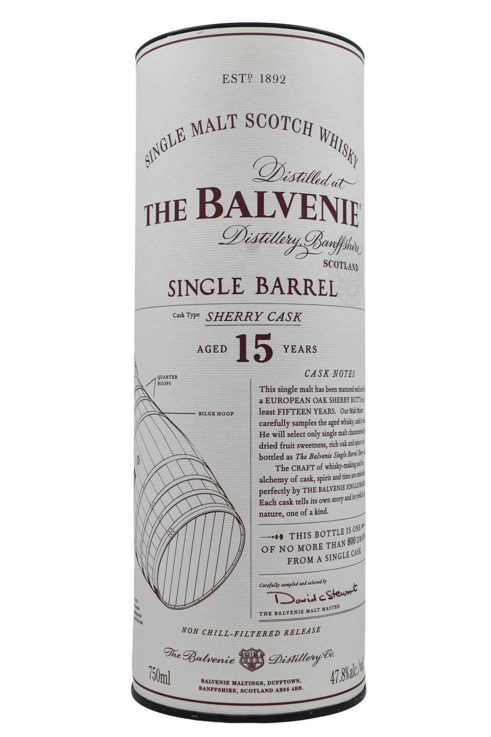 Bottle of Balvenie 15 Year Old Single Barrel Sherry Cask Single Malt Scotch-Spirits-Flatiron SF