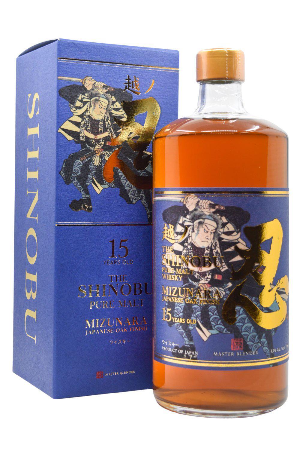 Bottle of Shinobu Distillery 15 Years Old Mizunara Japanese Oak Finish Pure Malt Whisky-Spirits-Flatiron SF