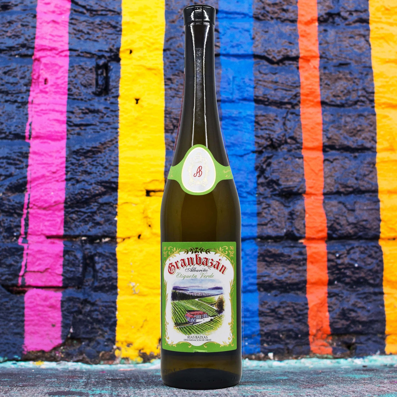 Stylized image of Granbazan Rias Baixas Albarino Etiqueta Verde 2023