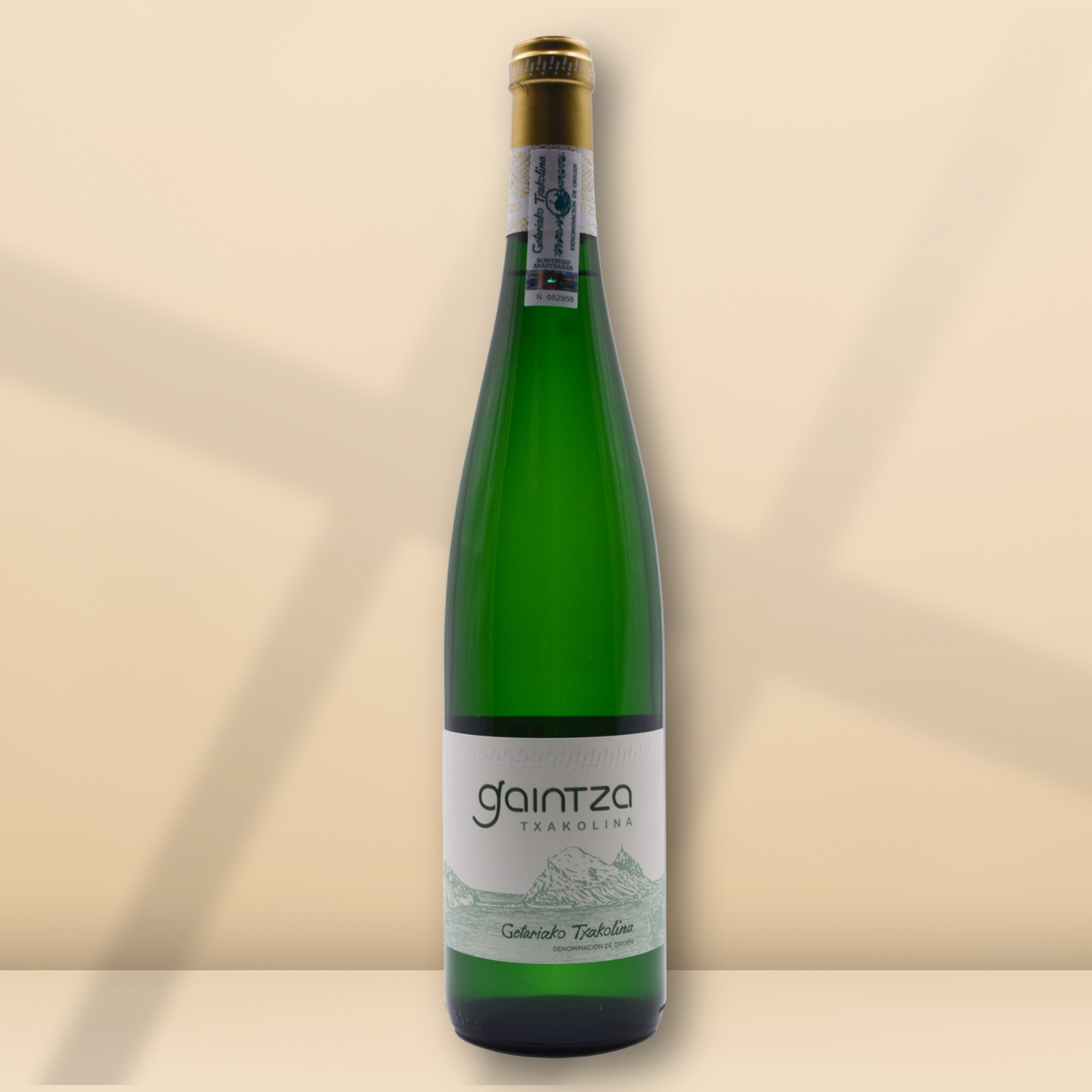 Stylized image of Gaintza wine bottle