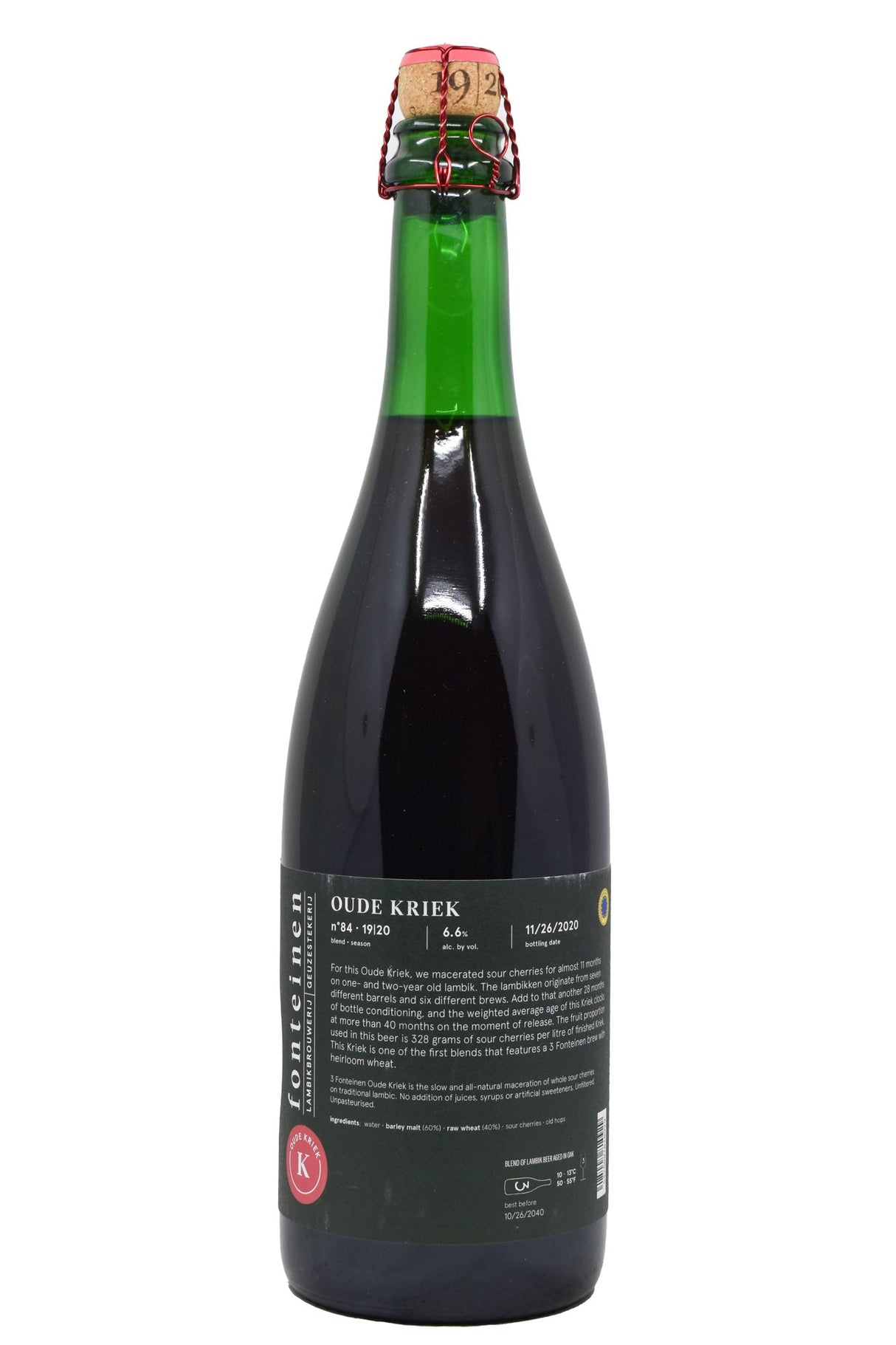 Bottle of 3 Fonteinen Oude Kriek (750ml)-Beer-Flatiron SF