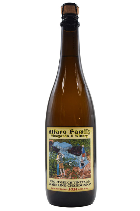 Bottle of Alfaro Family Santa Cruz Mtns Sparkling Chardonnay Trout Gulch Vyd 2024-White Wine-Flatiron SF