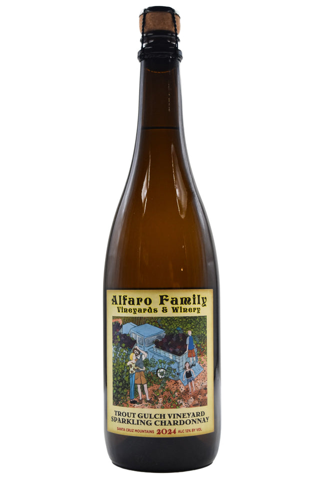 Bottle of Alfaro Family Santa Cruz Mtns Sparkling Chardonnay Trout Gulch Vyd 2024-White Wine-Flatiron SF