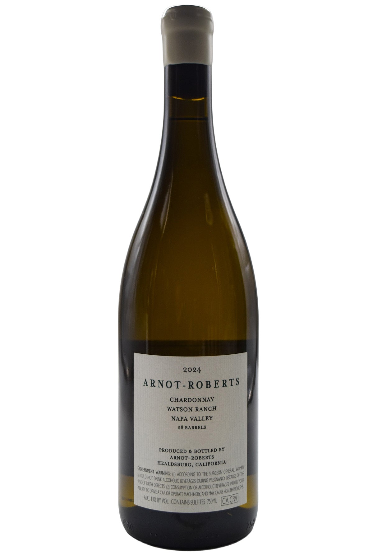 Bottle of Arnot-Roberts Napa Valley Chardonnay Watson Ranch 2024-White Wine-Flatiron SF