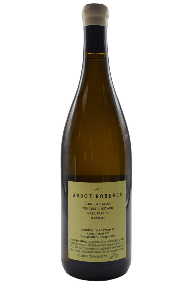 Bottle of Arnot-Roberts Napa Valley Ribolla Gialla Bengier Vineyard 2023-White Wine-Flatiron SF