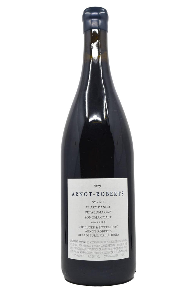 Bottle of Arnot-Roberts Petaluma Gap Syrah Clary Ranch 2021-Red Wine-Flatiron SF