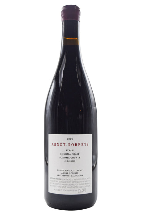 Bottle of Arnot-Roberts Sonoma Coast Syrah 2023-Red Wine-Flatiron SF