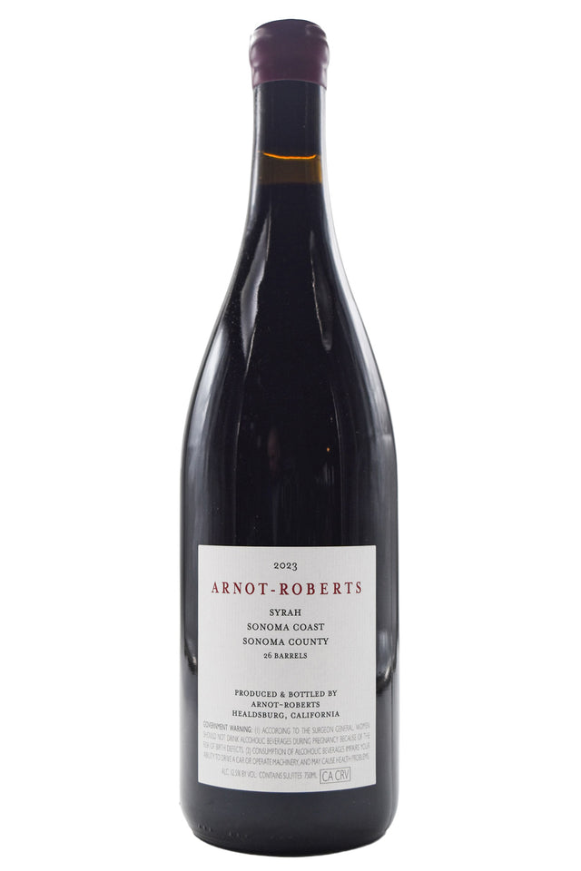 Bottle of Arnot-Roberts Sonoma Coast Syrah 2023-Red Wine-Flatiron SF