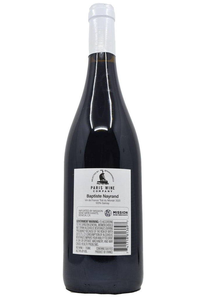 Bottle of Baptiste Nayrand Coteaux du Lyonnais Toit du Monde 2020-Red Wine-Flatiron SF