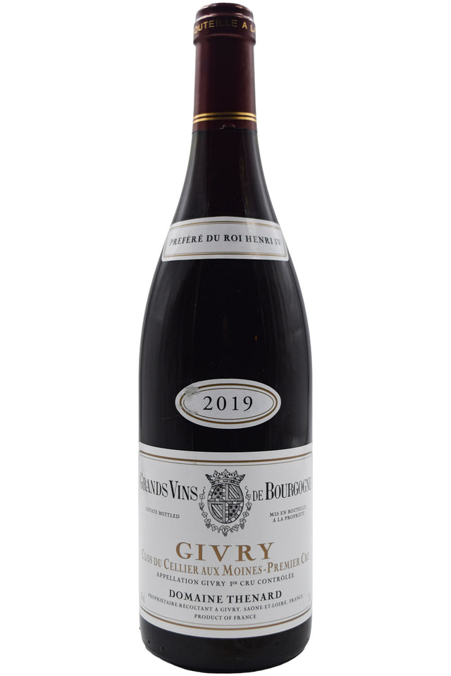 Bottle of Baron Thenard Givry 1er Cru Clos du Cellier Aux Moines 2019-Red Wine-Flatiron SF