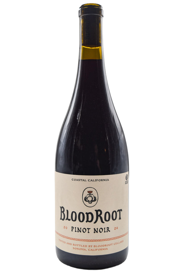 Bottle of BloodRoot North Coast Pinot Noir 2024-Red Wine-Flatiron SF