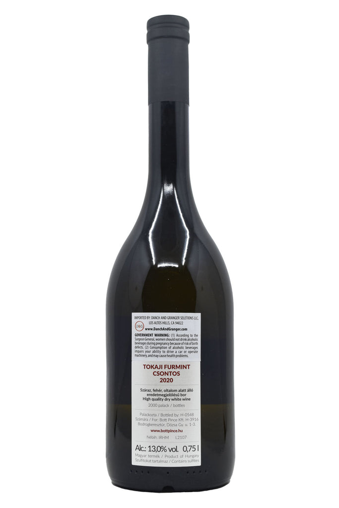 Bottle of Bott Pince Furmint Csontos 2020-White Wine-Flatiron SF