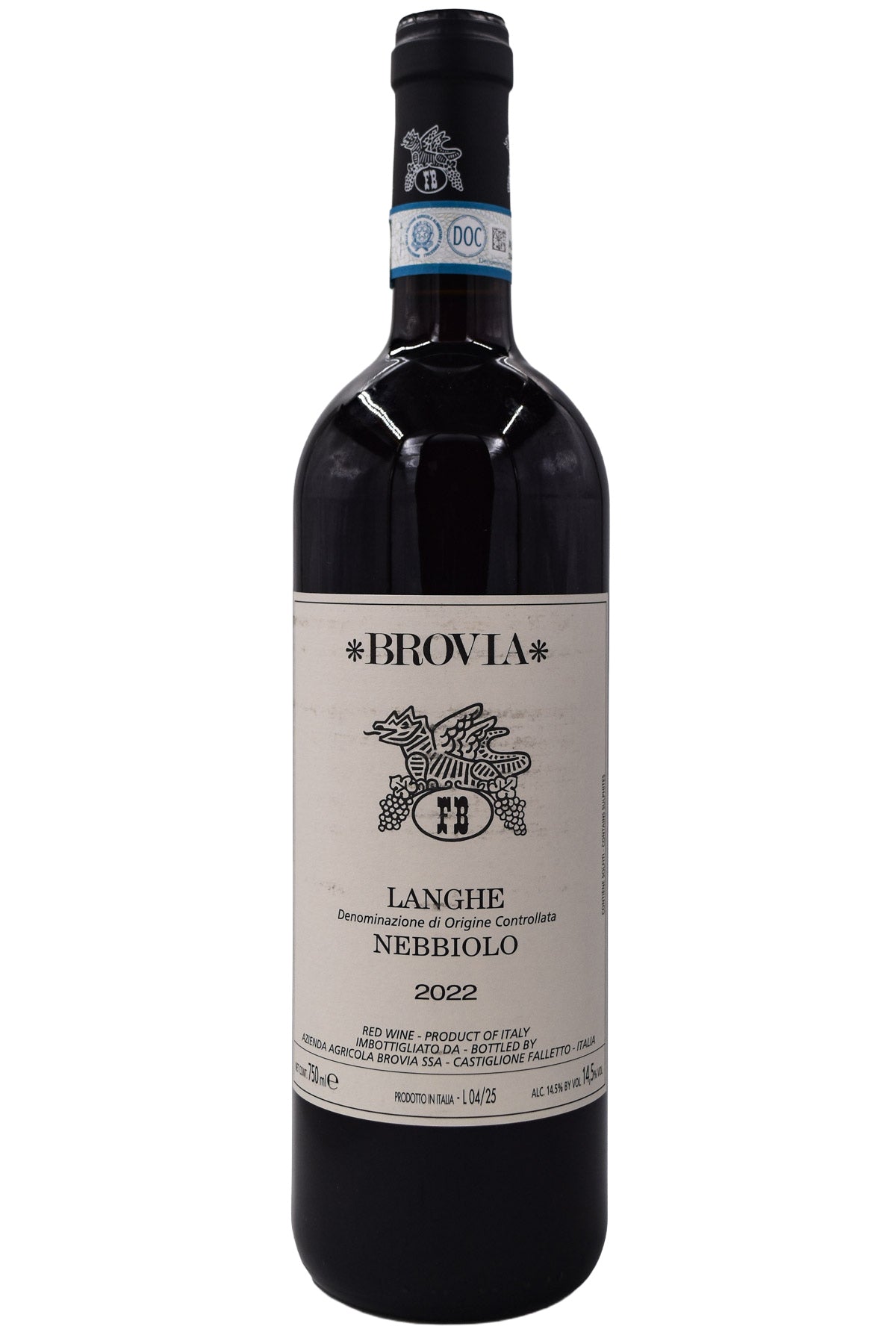 Bottle of Brovia Langhe Nebbiolo 2022-Red Wine-Flatiron SF